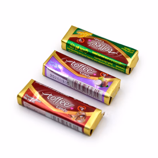 Factory Wholesale 8g Sweet Chocolate Taro Wheat Flavor Chewy Soft Toffee Candy