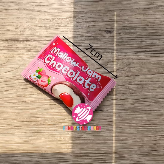 Зефир со сладкой начинкой из клубничного джема