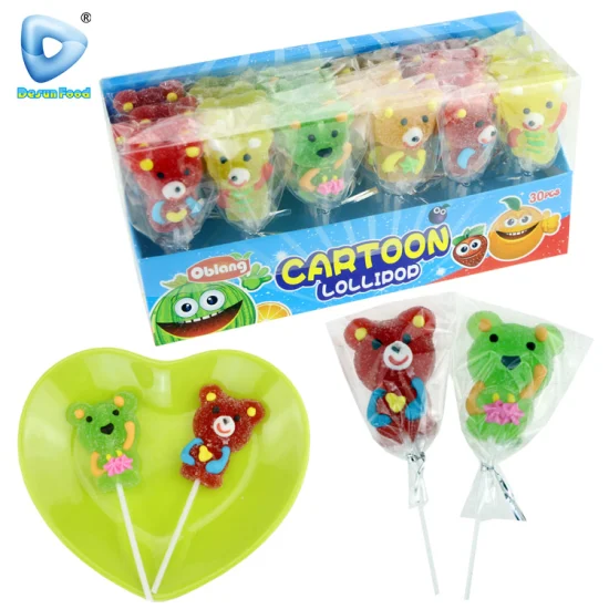 Вкусные конфеты в форме животных из мультфильма с фруктовым вкусом, липкие мягкие конфеты на палочке